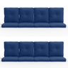16-Piece Blue Patio Cushion Set - 8 Seat & 8 Back Cushions with Removable Waterproof Covers - Belord