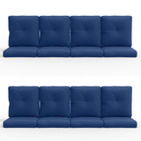 16-Piece Blue Patio Cushion Set - 8 Seat & 8 Back Cushions with Removable Waterproof Covers - Belord