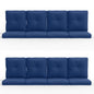 16-Piece Blue Patio Cushion Set - 8 Seat & 8 Back Cushions with Removable Waterproof Covers