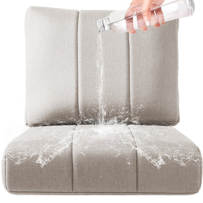 Luxury 6" Thick Outdoor Seat Cushion – 24"x24" Water-Resistant Patio Chair Cushion for Rattan & Sectional Seating