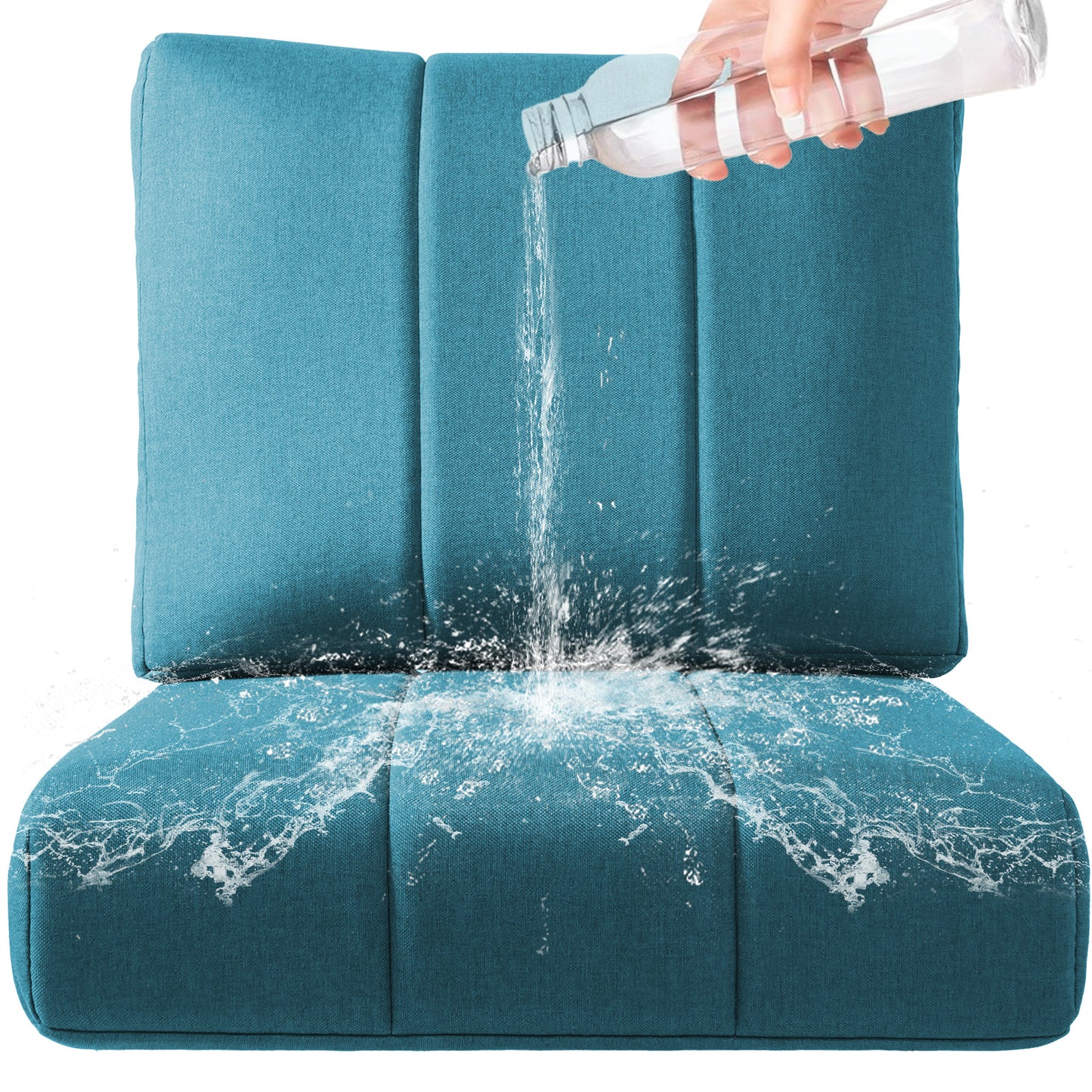 Luxury 6" Thick Outdoor Seat Cushion – 24"x24" Water-Resistant Patio Chair Cushion for Rattan & Sectional Seating