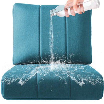 Luxury 6" Thick Outdoor Seat Cushion – 24"x24" Water-Resistant Patio Chair Cushion for Rattan & Sectional Seating