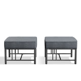 Pair of Belord BINGLI Series outdoor ottomans with 5-inch cushions, sturdy design, suitable for patio or garden seating.