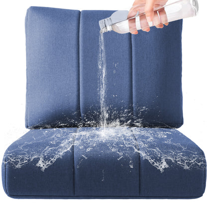 Luxury 6" Thick Outdoor Seat Cushion – 24"x24" Water-Resistant Patio Chair Cushion for Rattan & Sectional Seating