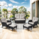 Belord 6-piece patio conversation set with glider loveseat and chairs, outdoor lounge and seating set from NDS series.