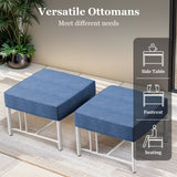 Pair of Belord BINGLI outdoor ottomans with 5-inch cushions, sturdy design, and 300-pound weight capacity, suitable for outdoor use.