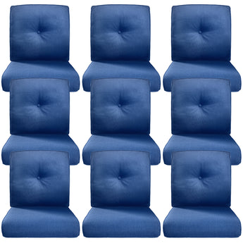 9 Piece High Back and Deep Seating Outdoor Cushion with Button, 22"x24"