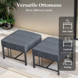 Belord BINGLI Series outdoor ottomans set of 2 with 5-inch cushions, weather-resistant design, suitable for outdoor seating.