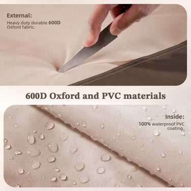 Belord 4-piece patio furniture cover set with waterproof 600D fabric, including sofa, chairs, and table covers.