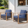 Belord ergonomic high-back wicker patio chair with 15° tilt, deep seat, and high back from the HOP Series, ideal for outdoor conversations.