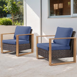 Belord ergonomic high-back wicker patio chair with 15° tilt, deep seat, and high back from the HOP Series, ideal for outdoor conversations.