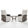 Luxury 3-Piece Adjustable Swivel Set - 360° Rotating PE Wicker Recliners with Side Tables, NDS Series - Belord