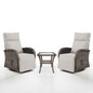 Luxury 3-Piece Adjustable Swivel Set - 360° Rotating PE Wicker Recliners with Side Tables, NDS Series
