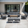 Belord BINGLI 6-piece patio set with high-back swivel rockers and coffee table, outdoor furniture for relaxing backyard space.