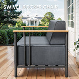 Belord 5-piece patio furniture set with swivel chairs, sofa, and tables from the BINGLI Series, ideal for outdoor relaxation.
