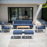 Belord BINGLI 6-piece patio set with high-back swivel rockers and coffee table, outdoor furniture for patio or garden spaces.