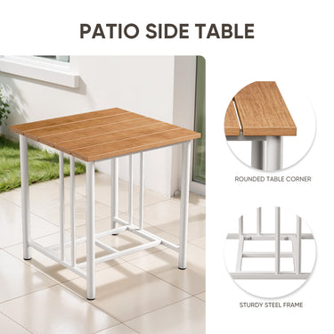 White 5-piece patio furniture set with swivel chairs, sofa, and tables from Belord's BINGLI Series, outdoor seating for patio.