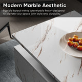 Modern Belord LED coffee table with wireless charging, built-in speaker, high-gloss finish, and storage for living room decor.