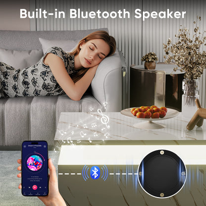 Save 50% - LED Coffee Table with Wireless Charging & Built-in Speaker, Modern High-Gloss Center Table with Storage for Living Room