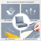 1 Set Outdoor Cushion, High Back and Deep Seating, 6" H x 24" W x 24" D - Belord