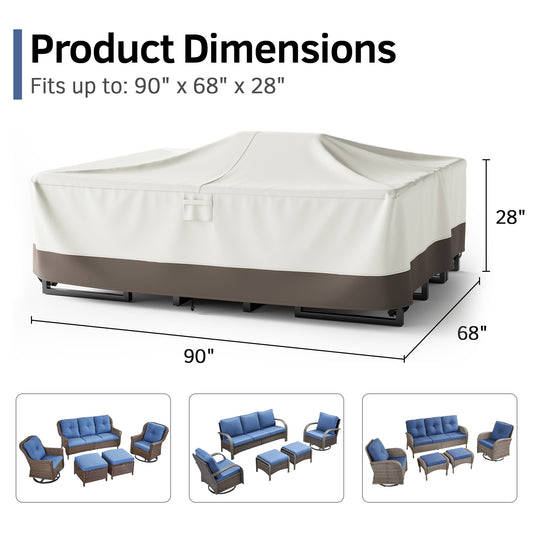 Patio Furniture Covers, 90 Inch L x68 Inch W x 28 Inch H