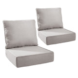 2 Set Outdoor Cushion, High Back and Deep Seating, 6" H x 24" W x 24" D - Belord
