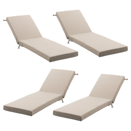 Belord Outdoor Chaise Lounge Cushions, Set of 4 – 72"x22"x3.5" Patio Lounger Pads, 28D High-Density Sponge, Waterproof, Removable Covers for Outdoor Relaxation