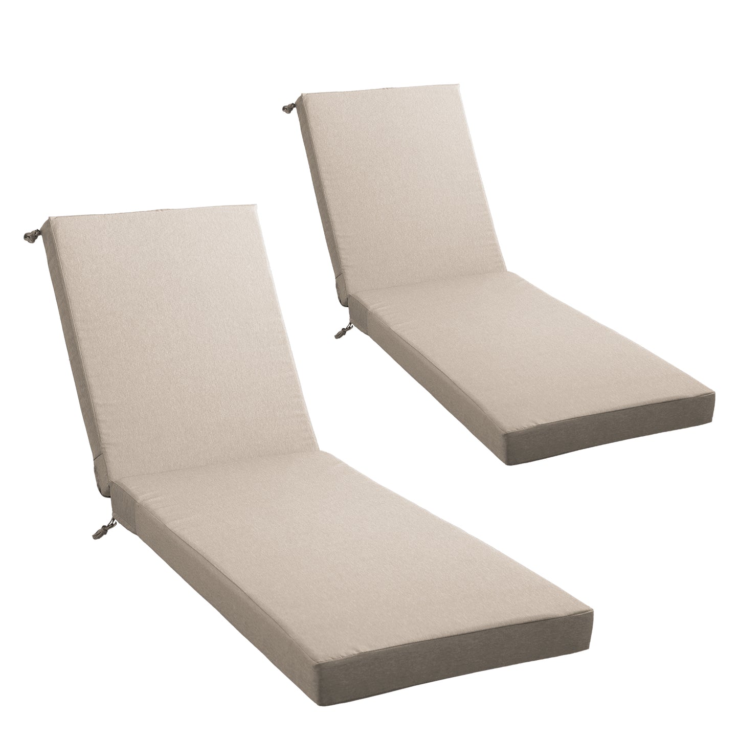 Belord Outdoor Chaise Lounge Cushions 2-Pack, 72 × 22 × 3.5 Inch Patio Lounger Cushions with Removable Covers, 28D High-Density Foam, Waterproof Poolside Cushions