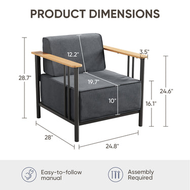 Luxury 2-Piece Patio Set – 10" Thick Cushions & Weatherproof Design, BINGLI - Belord