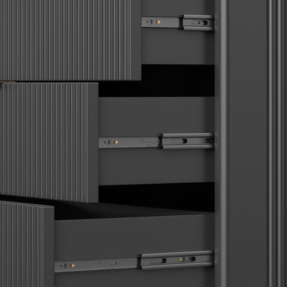 Save 50% - 47" Modern Wood Dresser with 8 Drawers – Fluted Boho Design, Chest of Drawers for Bedroom