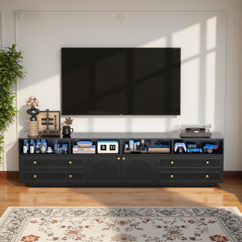 Save 50% - Belord High Gloss TV Stand w/ Storage, Fits 75" TV - Belord