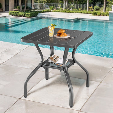 Black Iron Side Table - Belord