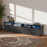 Save 50% - Belord High Gloss TV Stand w/ Storage, Fits 75" TV - Belord