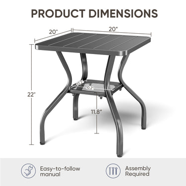 Black Iron Side Table - Belord