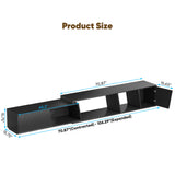 Black Belord extendable TV stand with sliding doors, minimalist rectangular entertainment cabinet for modern living rooms.
