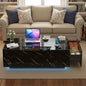Save 50% - 47.2" LED Lift Top Coffee Table with Wireless Charging & Bluetooth Speaker – Smart Living Room Table with Drawers and Large Storage