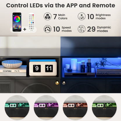 Save 50% - Belord High Gloss TV Stand w/ Storage, Fits 75" TV