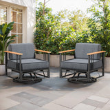 BINGLI Series: 2-Piece Swivel Chair - Premium 6 Inch Thick Cushions - Weatherproof Rotating Patio Furniture - Belord