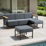 BINGLI Premium 3-Piece Patio Lounge Set - Sofa & 2 Ottomans - 10 Inch Thick Cushions with Commercial-Grade Weather Resistance - Belord