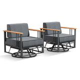 BINGLI Series: 2-Piece Swivel Chair - Premium 6 Inch Thick Cushions - Weatherproof Rotating Patio Furniture - Belord