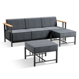 BINGLI Premium 3-Piece Patio Lounge Set - Sofa & 2 Ottomans - 10 Inch Thick Cushions with Commercial-Grade Weather Resistance - Belord