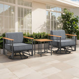 Premium Outdoor Swivel Chair Set - 6" Thick Cushioned Patio Lounge Chair with Side Table, BINGLI - Belord