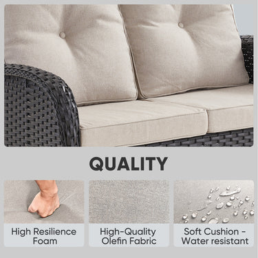 Outdoor Wicker Glider Loveseat, NDS Series - Belord