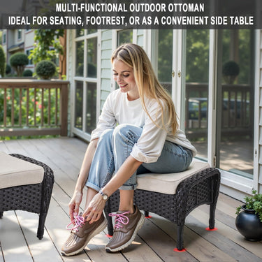 Outdoor Wicker Ottoman, NDS Series - Belord