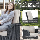Patio Conversation Set 6-Piece with Sofa, Swivel Glider Chairs, Side Table, and Ottoman, NDS Series - Belord