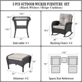 Rocking Chairs Set with Side Table and Ottoman, NDS Series - Belord