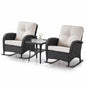 Wicker Rocking Chairs Set with Side Table, NDS Series