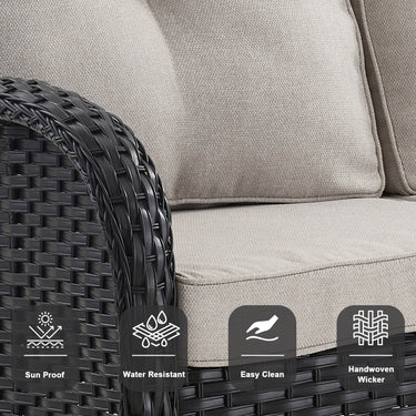 Outdoor Wicker Glider Loveseat, NDS Series - Belord