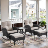 Rocking Chairs Set with Side Table and Ottoman, NDS Series - Belord