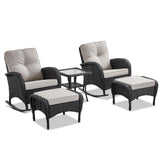 Rocking Chairs Set with Side Table and Ottoman, NDS Series - Belord
